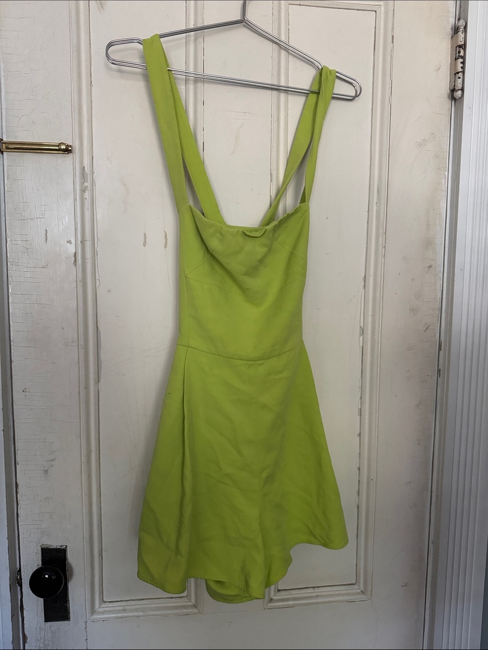 Lime Green Sleeveless A-Line Romper